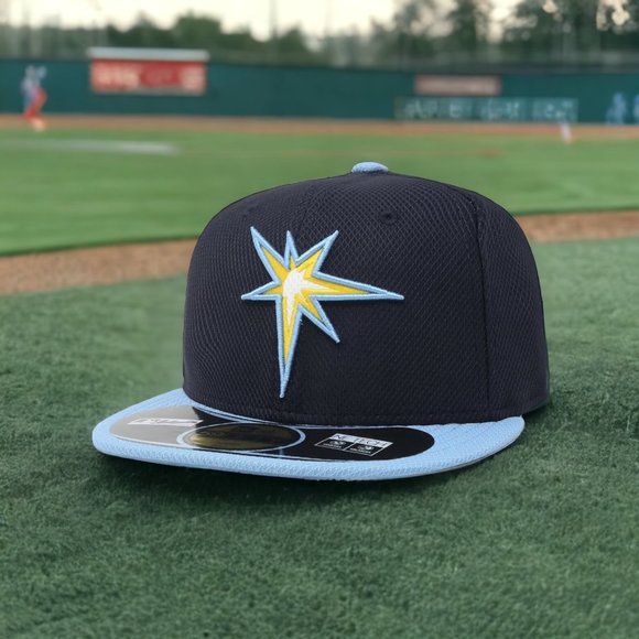 New Era Mens Tampa Bay Rays MLB Diamond Era 59Fifty Fitted Hat Cap Size 7 3/8